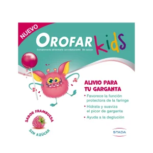 Orofar Kids Alivio Para Tu Garganta Sabor Frambuesa